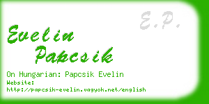 evelin papcsik business card